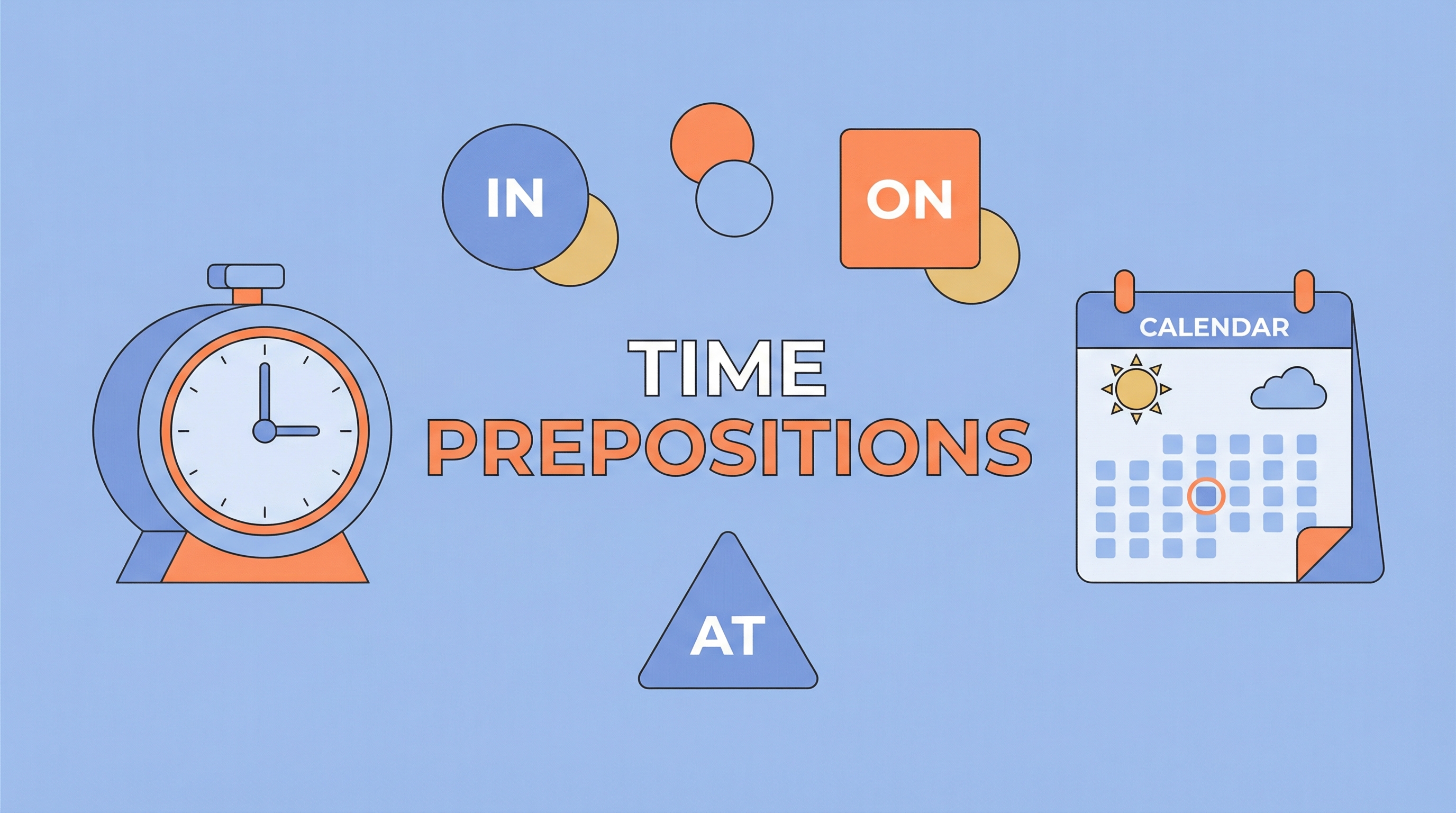 Exercício 2: Preposições de Tempo (in, on, at)