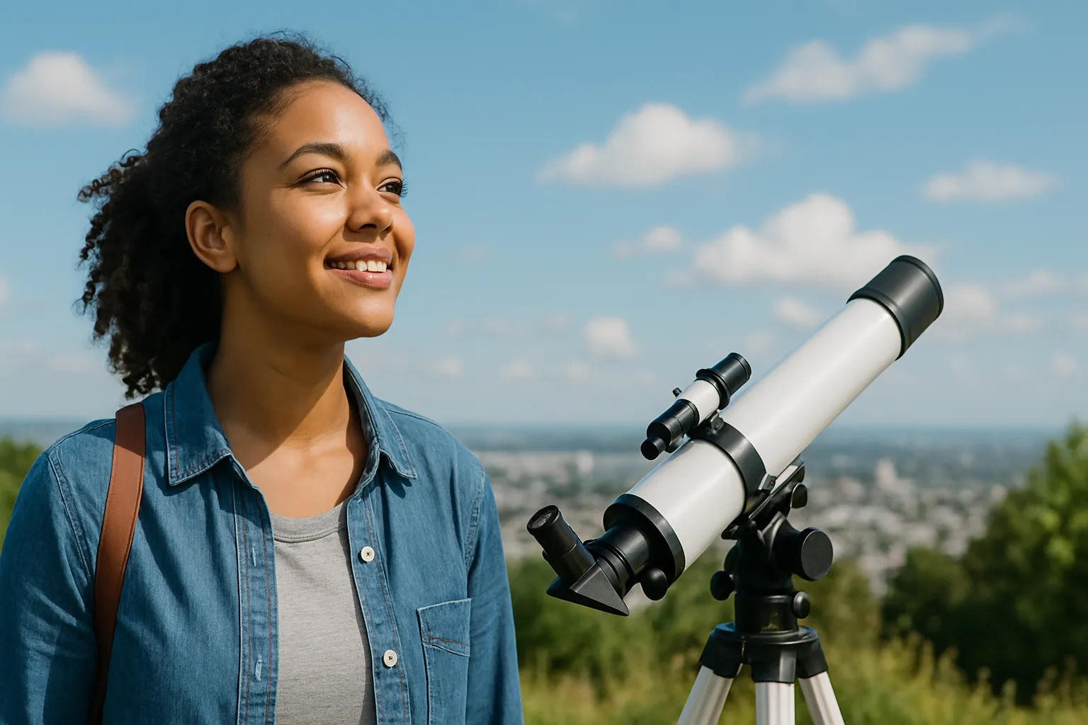 Uma pessoa no topo de uma montanha olhando para o horizonte ao nascer do sol, simbolizando a conquista de metas.