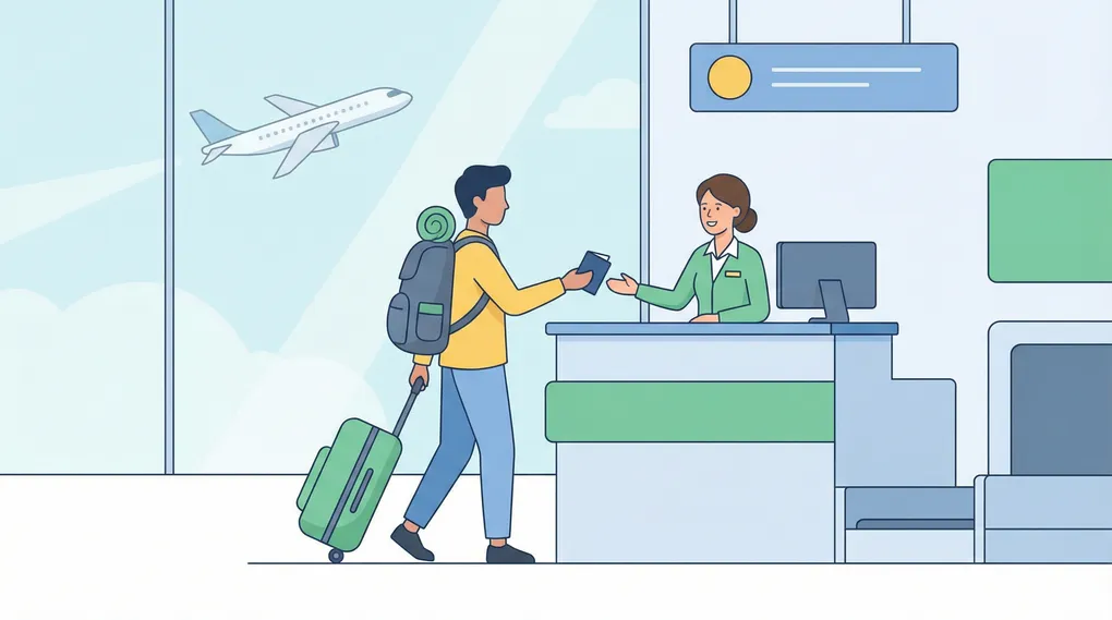 Capa do artigo: Pare de Travar no Check-in: 7 Frases Essenciais para Dominar a Conversa em Inglês no Aeroporto