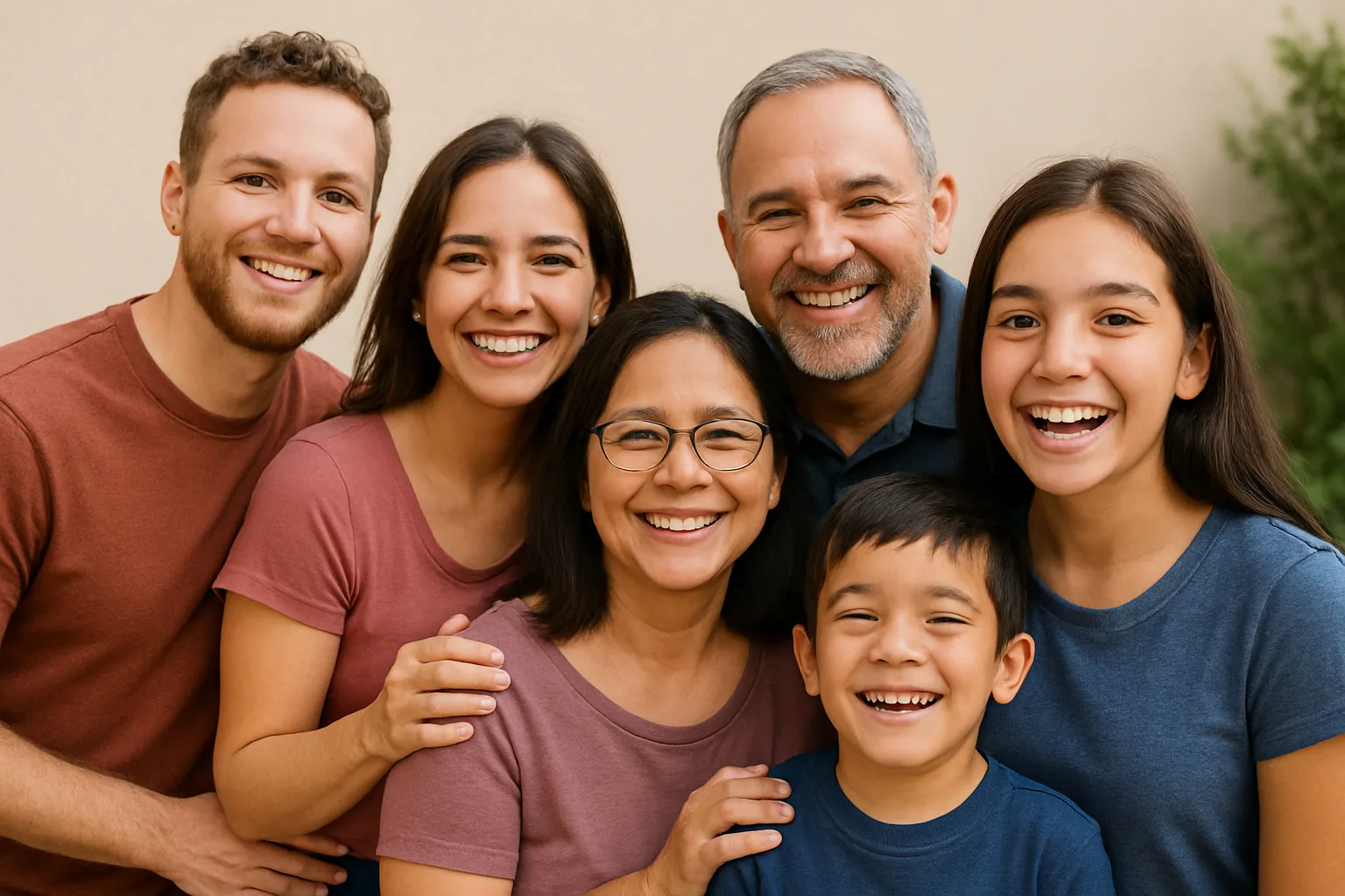 Família feliz sorrindo