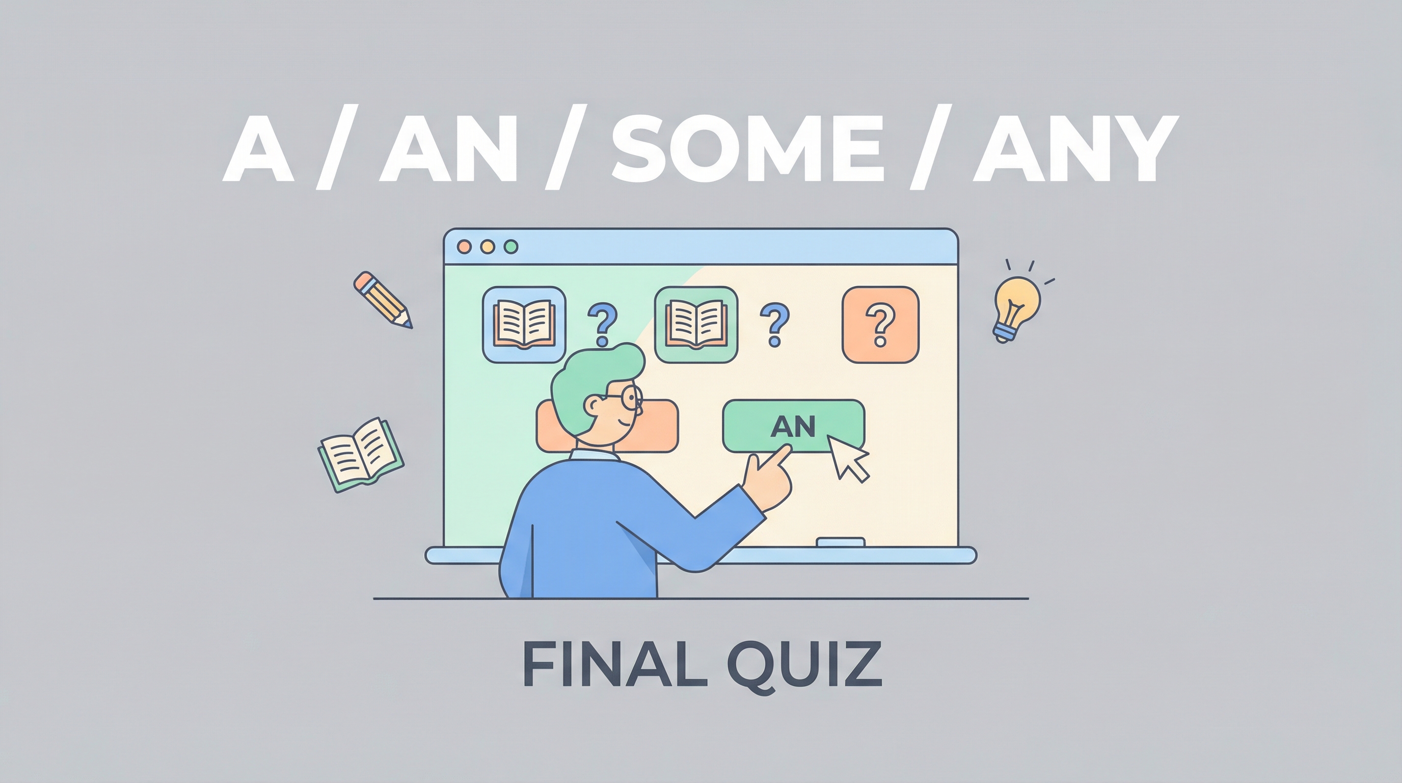 Quiz 10: Revisão Final de A / An / Some / Any